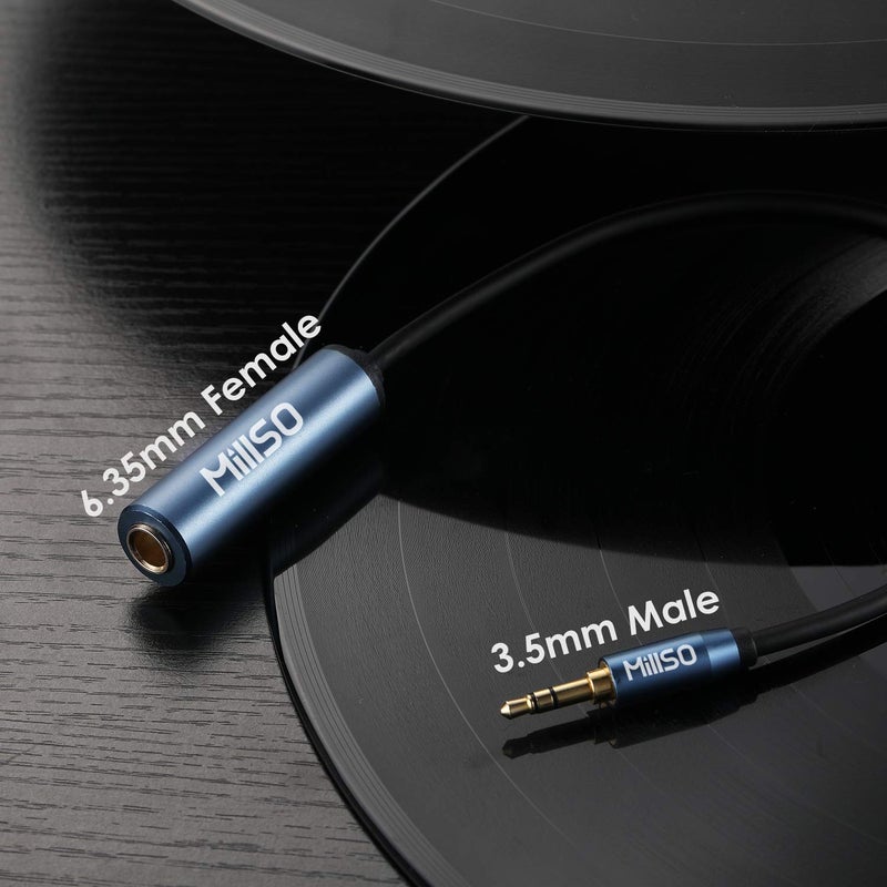 MillSO 1/4 to 3.5mm Headphone Adapter, 6.6 Feet TRS 6.35mm Female to 3.5mm Male 1/8 to 1/4 Stereo Audio Adapter for Guitar Amplifiers, Piano, Home Theater Devices, Phone, Laptop, Headphones - 6.6 Ft - Image 4